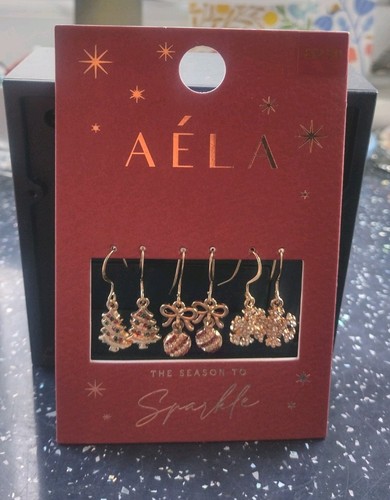 Aela christmas earrings gold - aela,