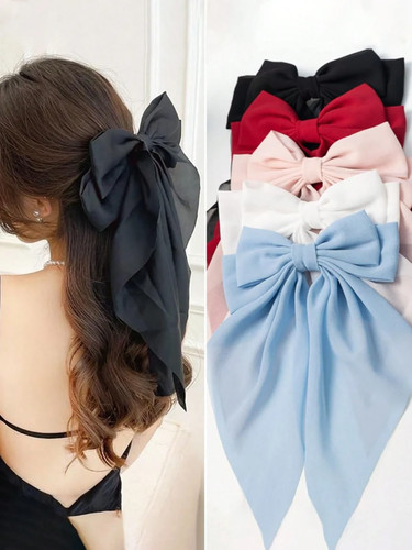 Hair bow clip - long, tail