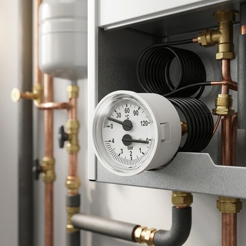 Wall mounted pressure gauge - wall,