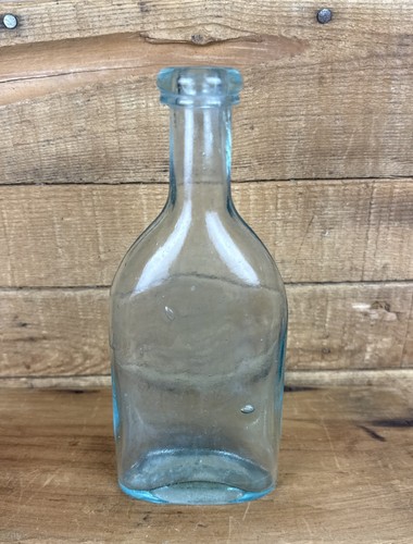 Antique green glass flask - antique,