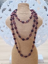 Lola Rose Bella Necklace 150cm  Gold Sandstone/Red Tigers Mix rrp £ 95 BNWT