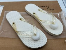 White Gold Glitter Slippers Lot Mixed Sizes Wedding Event Party | H11 G427