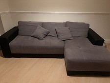 Honeypot Sofabed - Cimiano Corner Sofa Bed with Storage - Grey Fabric Couch