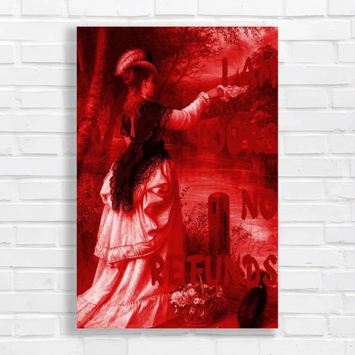 Whimsical victorian lady - whimsical, red