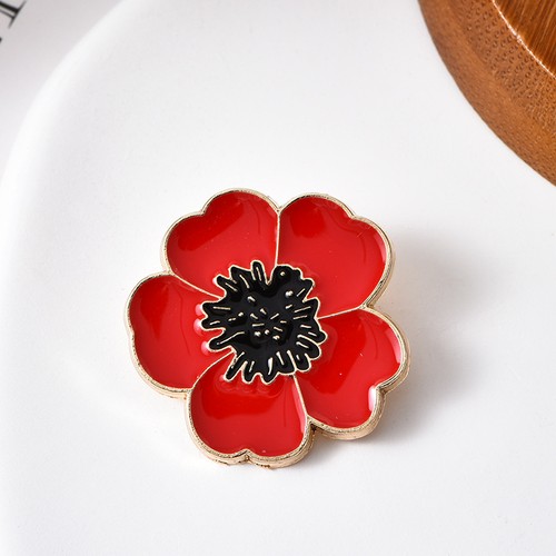 Enamel red poppies pin - enamel,