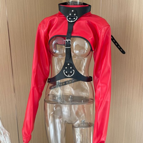 Leather open breast - open, cupless