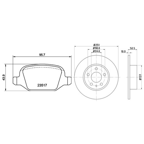 Mintex rear brake solid discs - mintex,