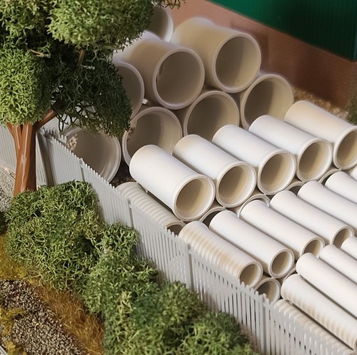 Model railway concrete - railway, pipes
