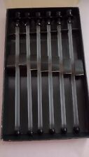 Vintage Frosted Glass Cocktail Stirrers Black Bow Tie,Made In Taiwan In Box 4Am