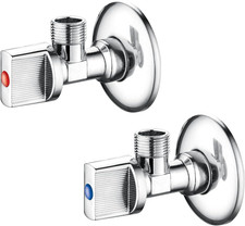 - Angled Water Isolating Valves Wall Mounted Basin Sink 1/2" X 1/2" BSP, Warmer 