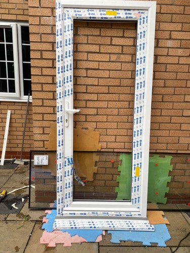 White fully glazed upvc door - white,