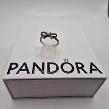 Genuine Pandora Delicate Sentiments Pearl Ribbon Ring ALE 925 #190971P Size- 52