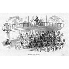 LONDON John Hullah and Pupils at Exeter Hall - Antique Print 1842