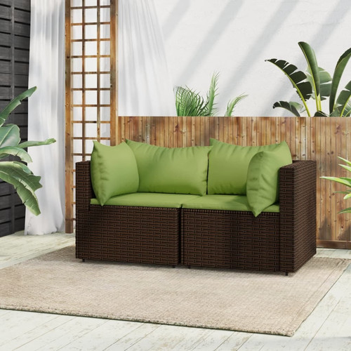 Patio corner sofa brown - sofa, pe