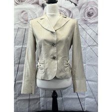 Basler Blazer Jacket Size Size 10 Cream Beige Ruched Pockets Occasion Wedding