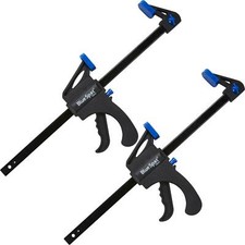 BlueSpot 2pc Quick Grip Speed Ratchet Vice Bar Clamps 300mm Rapid Clamp Set 12"