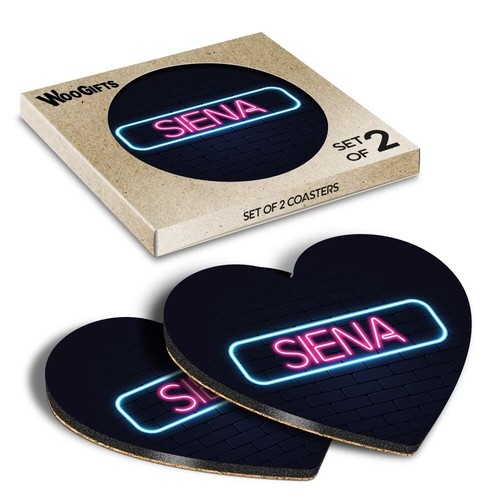Heart mdf coaster neon - mdf,