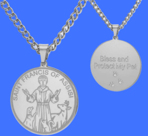 Silver saint francis back - saint, st