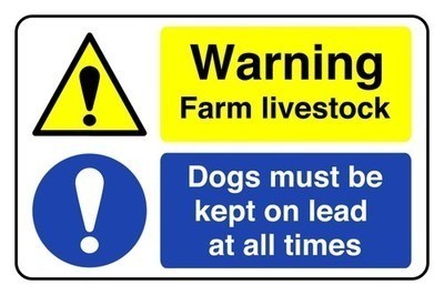 Warning farm livestock - farm, dogs