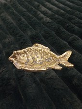 Brass Fish-Shaped Ashtray Coin Trinket Dish Vintage Solid Brass,
