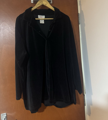 Black velvet button - black,