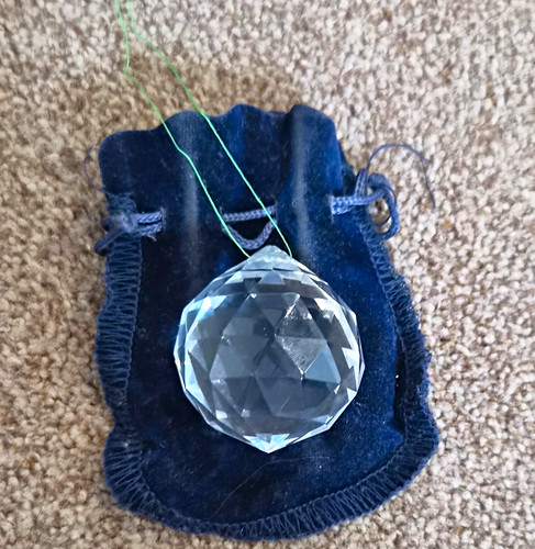 Clear faceted glass crystal - glass,