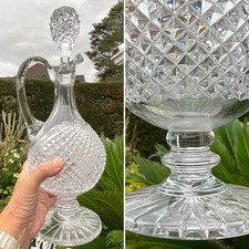 RARE WATERFORD STYLE CENTREPIECE MASTER CLARET JUG DECANTER HOBNAIL 15” 1.8KG