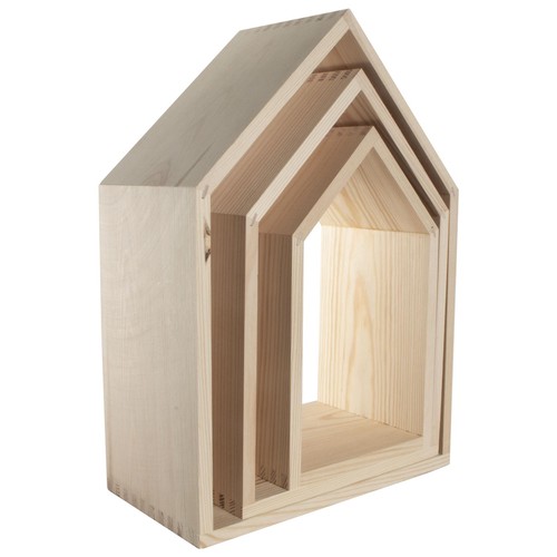 Wooden house shaped - shaped, wall
