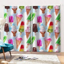 Attractive and delicious ice creamPrinting 3D Blockout Curtains Fabric Window