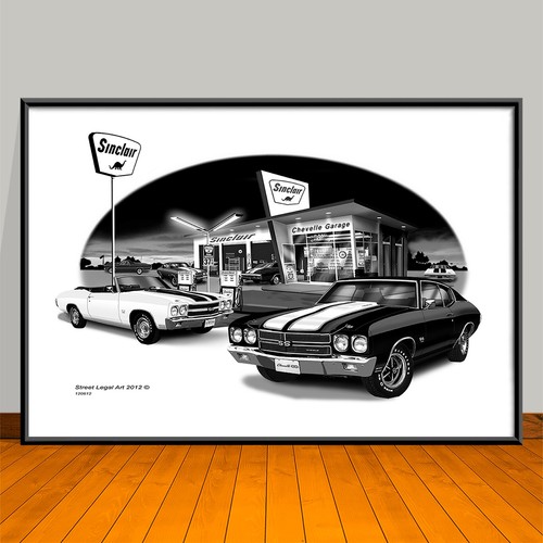 1970 chevelle black and - black, white