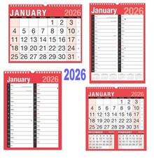 2026 Calendar & Planner - A4, A3, Easy View Wall Hanging Various Choice Office