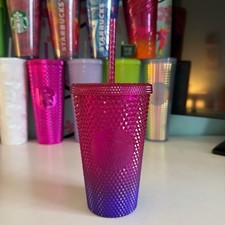Starbucks Purple / Pink Ombré Studded Cold Cup Tumbler 16oz