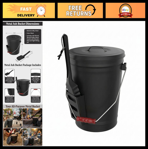 Gallon metal ash bucket - 4.75-gallon,