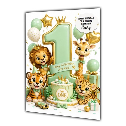 1st birthday card - 1st, boys