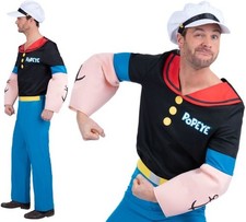 Mens Licensed Popeye the Sailor Fancy Dress Costume TV Movie Outfit by Smiffys