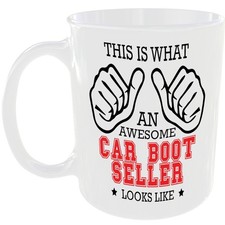 WHAT A AWESOME CAR BOOT SELLER LOOKS LIKE MUG IDEAL GIFT CUP FOR WORK JOB CAREER