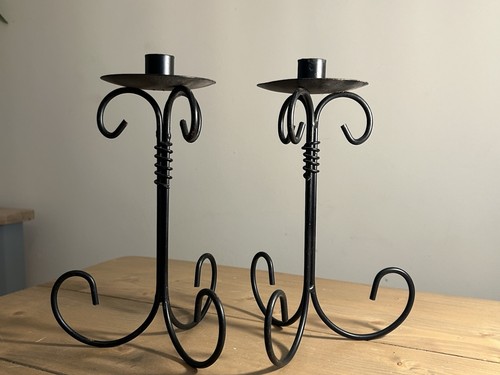 Vintage pair large black metal - vintage,