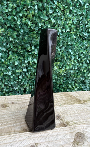 Black glossy twisted - black,