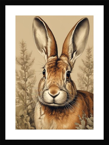 Vibrant rabbit framed - framed, wall