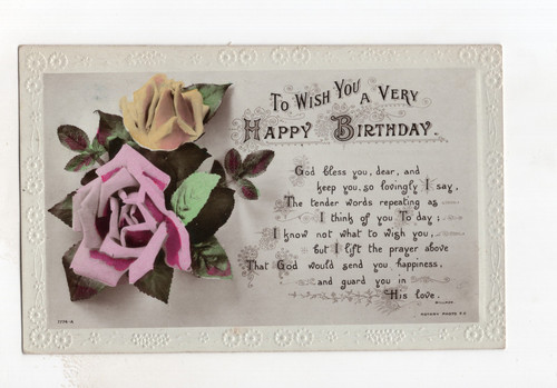 Kgv happy birthday postcard - happy,