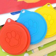 2 PET FOOD CAN COVERS CAT DOG REUSABLE PLASTIC LID COVER