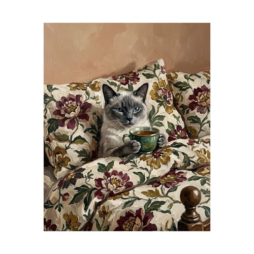 Siamese cat tea poster matte - tea,