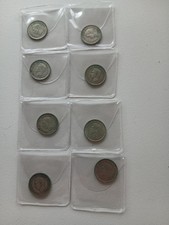 8 silver threepences, dated 1939 and 1940