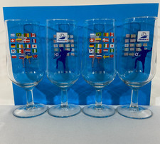 4x France 98 Fifa World Cup Football Half Pint Stemmed Glasses
