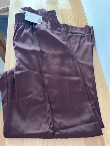 Burgundy silky wide leg - h&m,