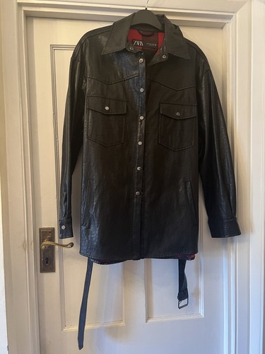 New zara black faux leather - zara,