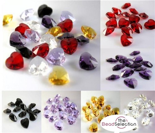 Heart faceted glass - 10,