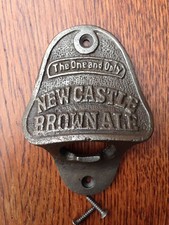 Cast Iron Bottle Opener/Wall Mounted/Heavy/Rustic/Antiqued/NEWCASTLE BROWN ALE