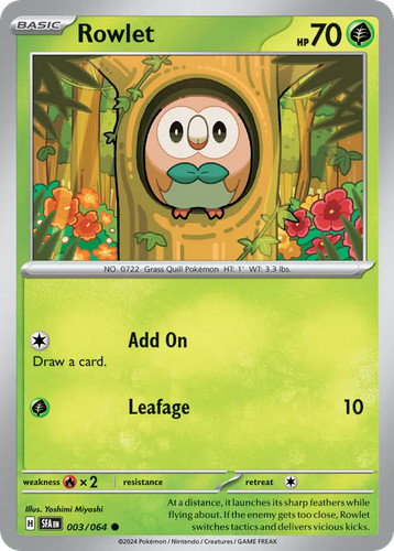 Rowlet 003 064 common - rowlet, 003/064