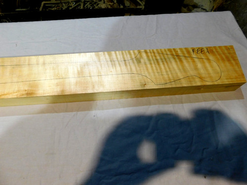 Flame maple neck blank - flame, for